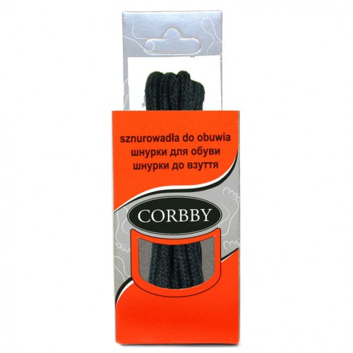 Шнурки для обуви 45см. круглые тонкие (018 - черные) CORBBY арт.corb5806c